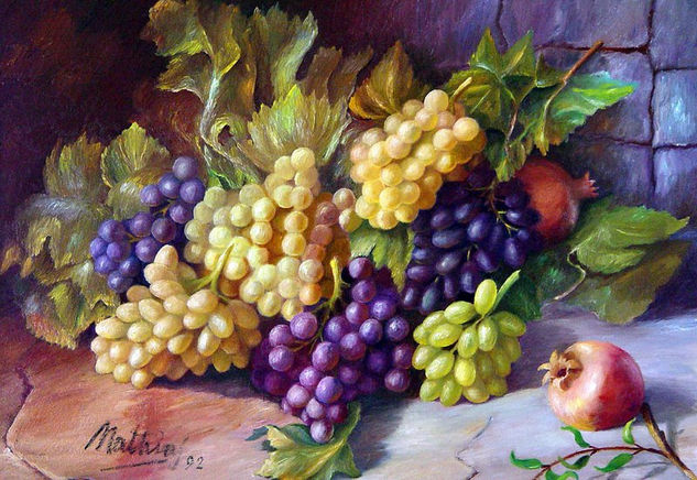 Uvas y Granadas Oil Canvas Still Life Paintings