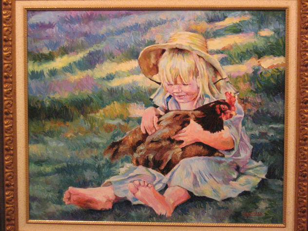 niña con gallo