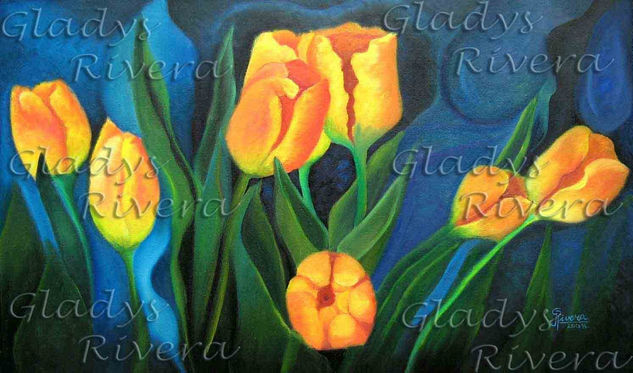 añoranzas Oil Canvas Floral Painting