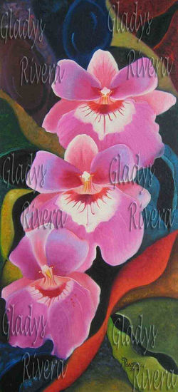 miltoneas colombianas Oil Canvas Floral Painting