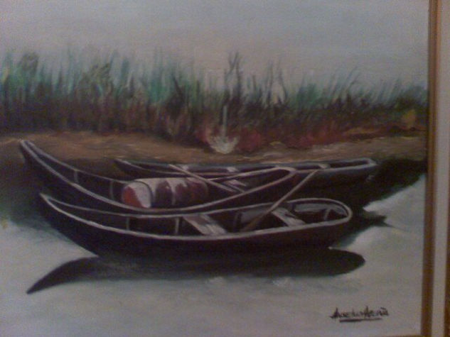 Canoas Abandonadas. Oil Canvas Landscaping