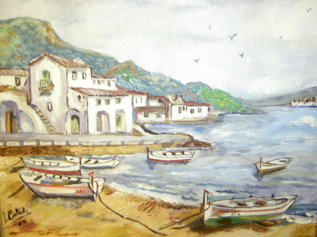 Barqueros Oil Canvas Marine Painting