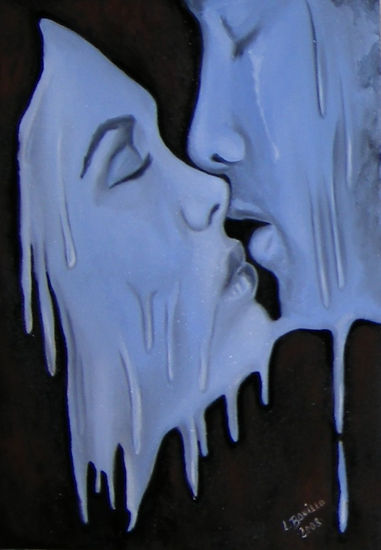 LOS BESOS QUE NO DAMOS... Oil Canvas Figure Painting