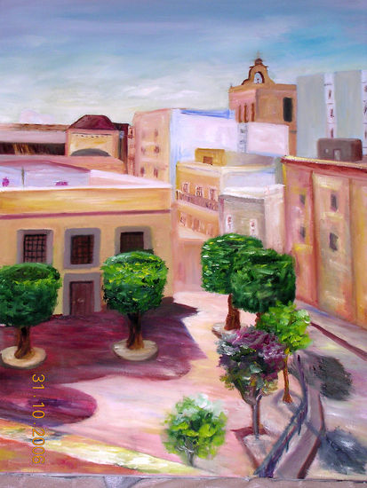 Plaza Camponanes Oil Canvas Landscaping