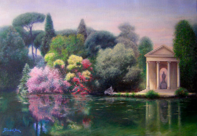 El estanque del pensamiento. Oil Canvas Landscaping