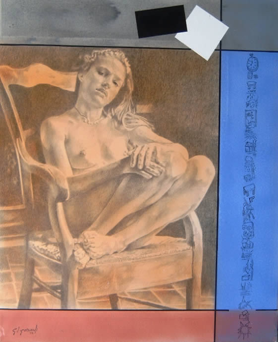 Mujer en silla demadera