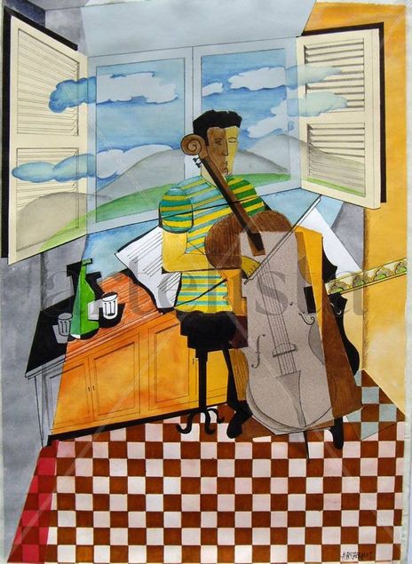 Interior con músico