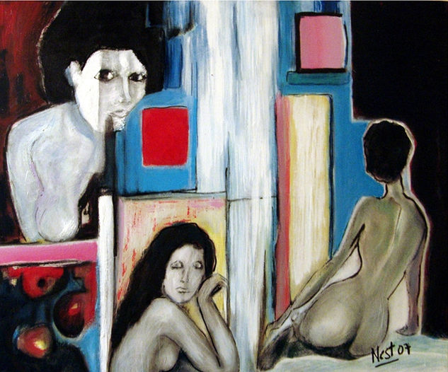 Las tres perplejas Acrylic Canvas Others