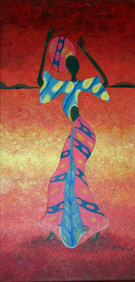 mujer africana Acrylic Canvas Figure Painting