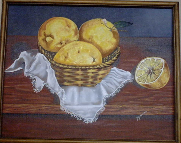 canasta con limones Oil Canvas