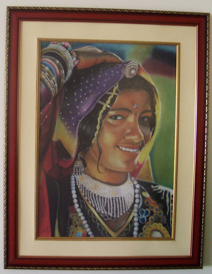 mujer Hindu Pastel Papel