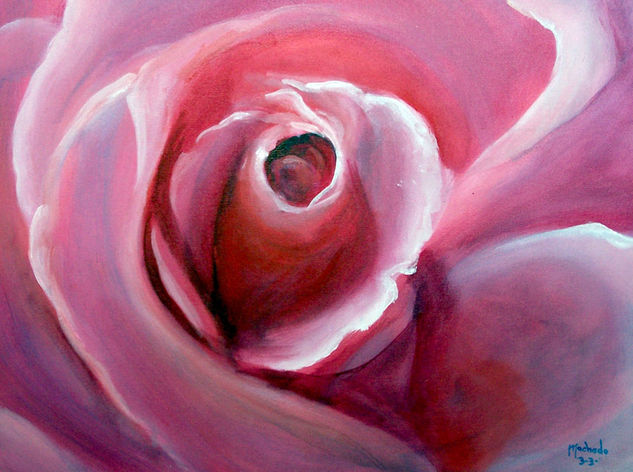 Rosa Acrylic Canvas Floral Painting