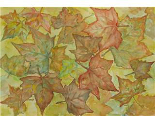 Hojas de otoño Watercolour Paper Floral Painting