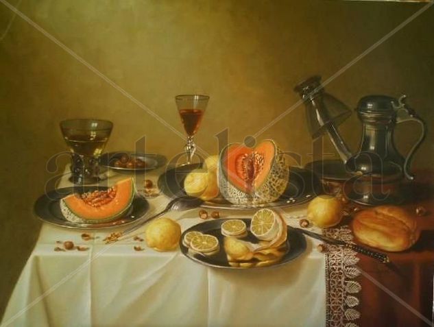 bodegon  con  melon Oil Canvas Landscaping