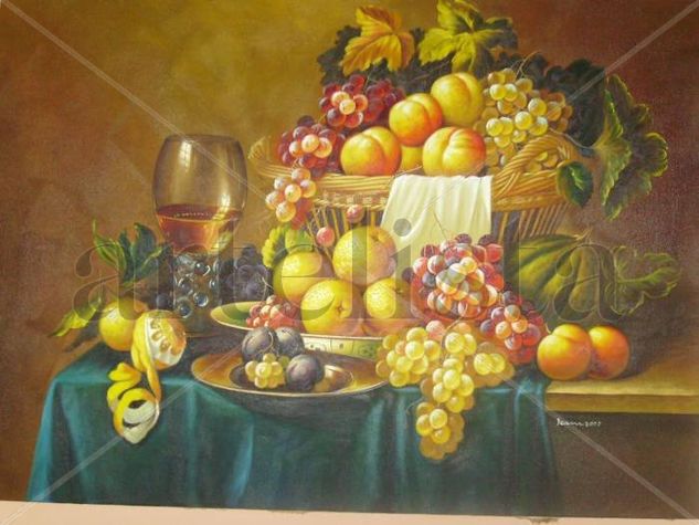 bodegon  classico.  con  uvas Oil Canvas Landscaping