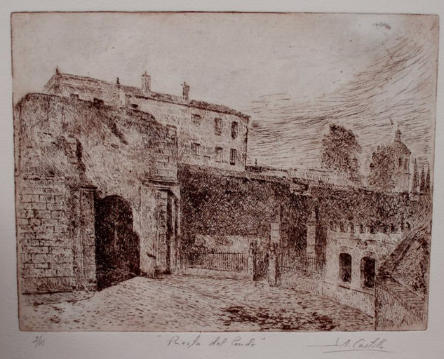 "puerta del Conde, Ciudad Rodrigo" Etching Process