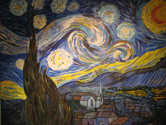 La Noche Estrellada de Vicent Van Gogh Óleo Lienzo Paisaje