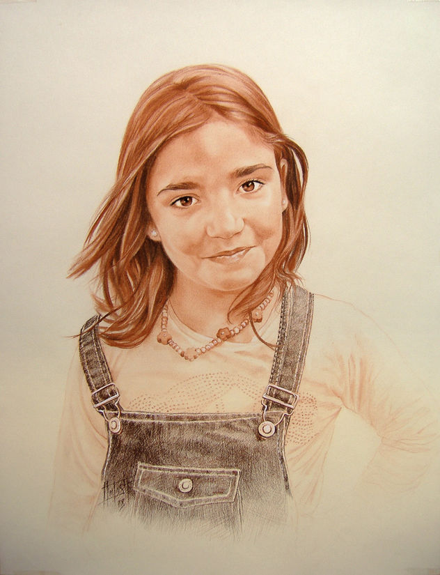 RETRATO DE NIÑA A SANGUINA