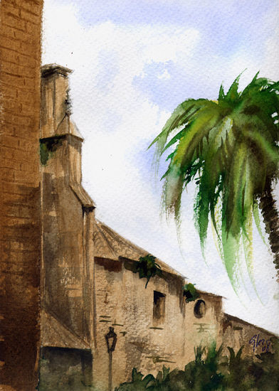 Catedral de Almería, lateral Oil Canvas Landscaping