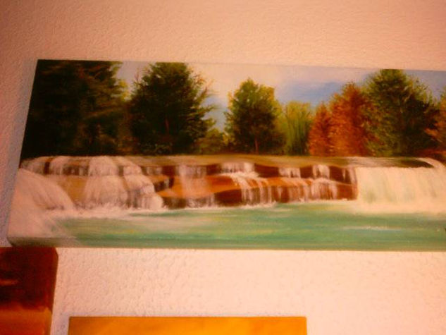 Bosque con cascada Oil Canvas Landscaping