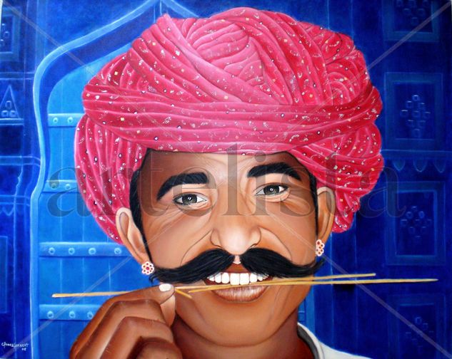 MIRADA DE JODHPUR Acrylic Canvas Portrait