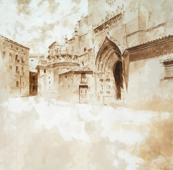 Catedral de Murcia Mixed media Canvas Landscaping