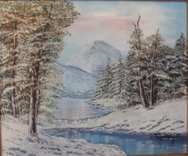 PAISAJE CANADIENSE NEVADO Oil Canvas Landscaping