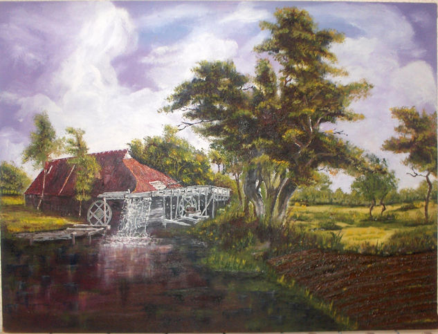 MOLINO DE AGUA Oil Canvas Landscaping