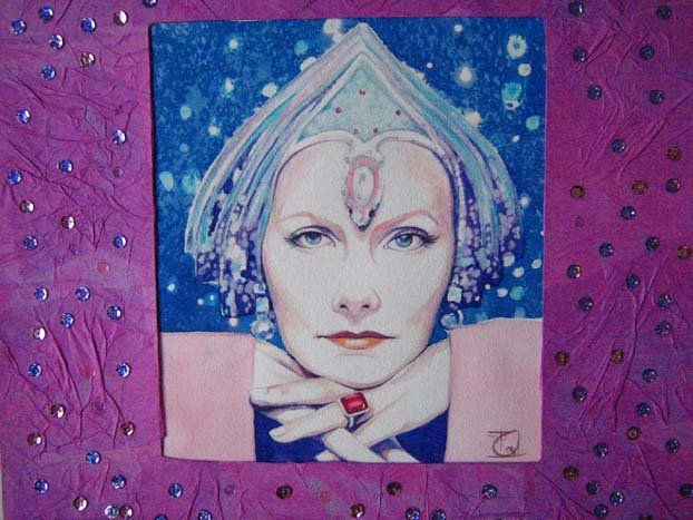 Greta Garbo Watercolour Canvas Portrait