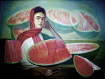 Frida con sandias