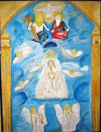 Santisima trinidad y La virgen del valle Oil Canvas Landscaping