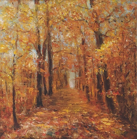 Bosque otoñal Oil Canvas Landscaping