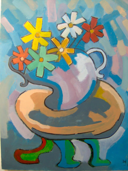 Jarron  con velador Acrylic Panel Still Life Paintings