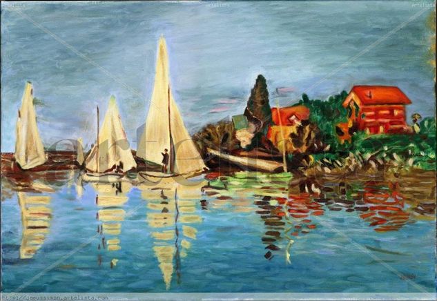 Regata en Argenteuil Óleo Lienzo Paisaje