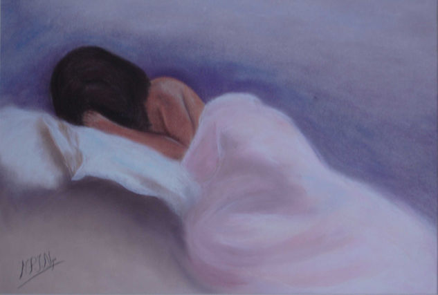 Mujer Dormida Pastel Paper Portrait