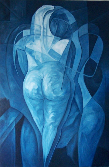 DESNUDO AZUL. Óleo Lienzo Desnudos