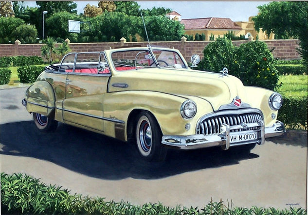 COCHE DE ÉPOCA., BUICK. Óleo Lienzo Otros