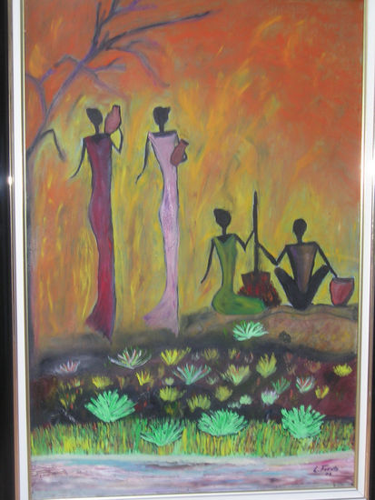 el color de africa Oil Canvas Landscaping