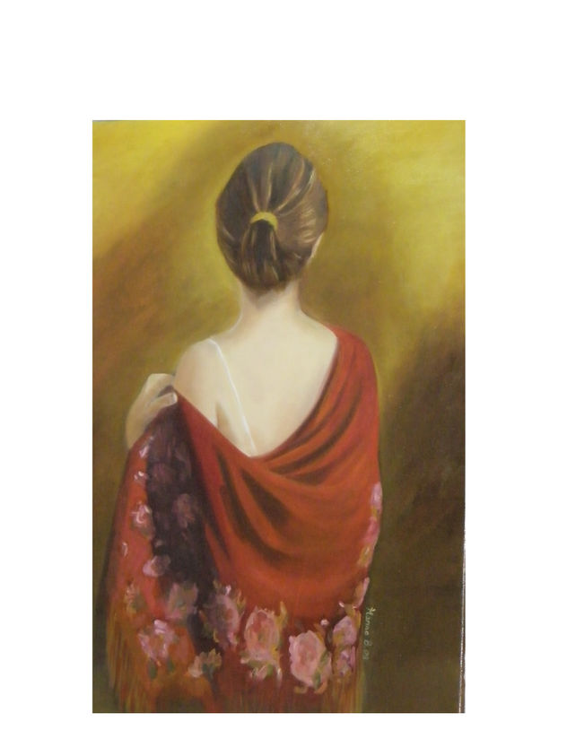 MUJER CON  MANTON DE MANILA