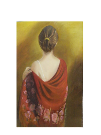 MUJER CON  MANTON DE MANILA 