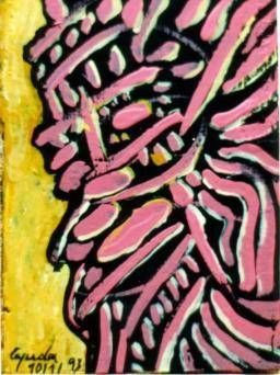 R139.BRUJO III,1993 Acrylic Panel Figure Painting