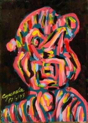 R146.HOMBRE,1993 Acrylic Panel Figure Painting