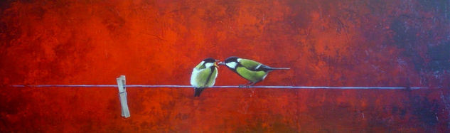 Birds Life Mixed media Canvas Others