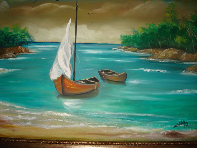 playa de samana Oil Canvas Marine Painting