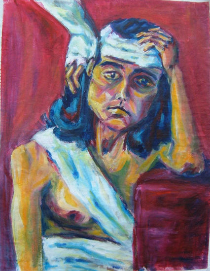 Dolor de cabeza Oil Textile Figure Painting