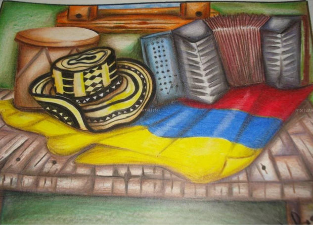 mi colombia .. Pencil (coloured) Paper Landscaping