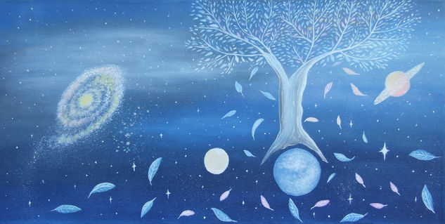 Arbol en el Universo Acrylic Canvas Landscaping