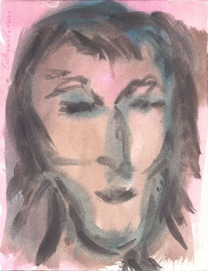 Retrato de la señora Fersis Watercolour Paper Portrait