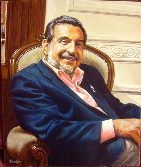 "El Gobernador" Acrílico Tabla Retrato