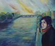 Mujer frente al Guadalquivir
